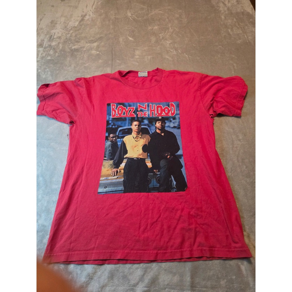 90s Pro Athletic Boyz N The Hood T-Shirt Mens XL Red Movie Graphic Distressed